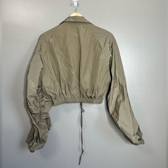 Cropped jacket Cider storm nylon zip up medium army green performance workout - Picture 3 of 7